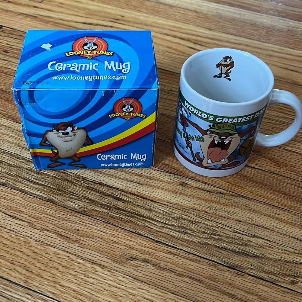 Vintage Looney Tunes Taz Mania Mug / 2004 / New In Box / Worlds Greatest Dad
